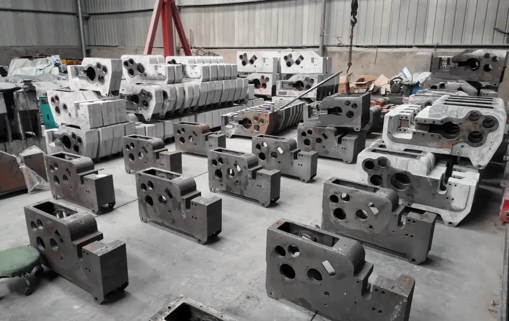 Volarmachine GQ50 steel bar cutting machine body production line, massive manufacturing capacity.